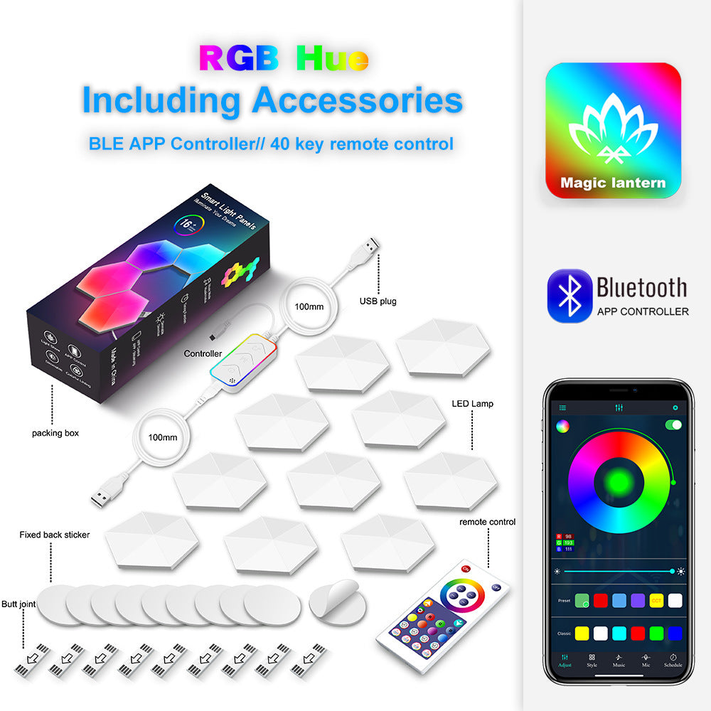 QuantumHex Smart Lamp – RGB Honeycomb Wall Light