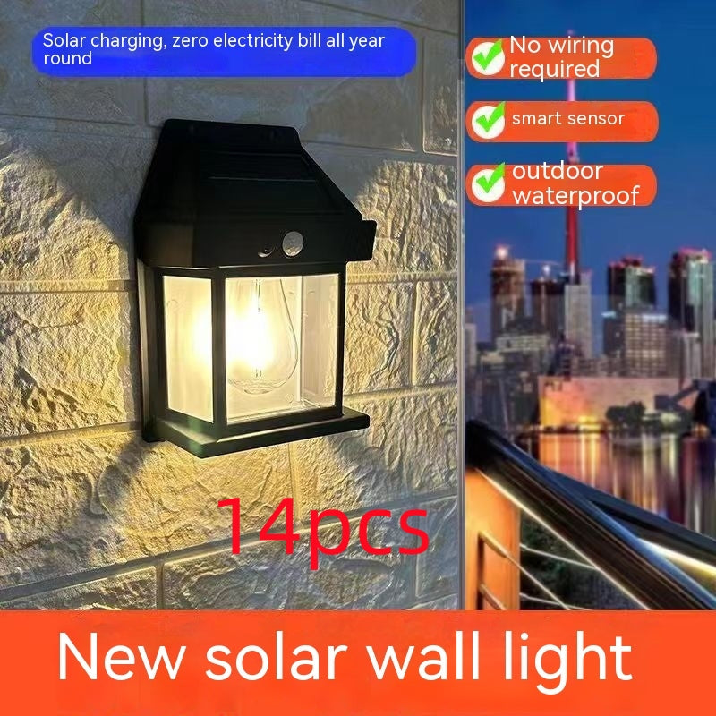Solis Vintage Glow – Solar Tungsten Garden Wall Lamp