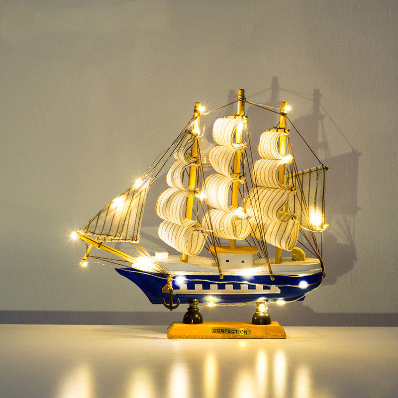 Smooth Sailing Pirate Ship – Wooden Decorative Sailboat Model