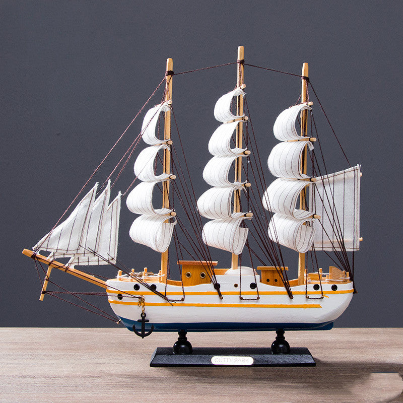 Smooth Sailing Pirate Ship – Wooden Decorative Sailboat Model