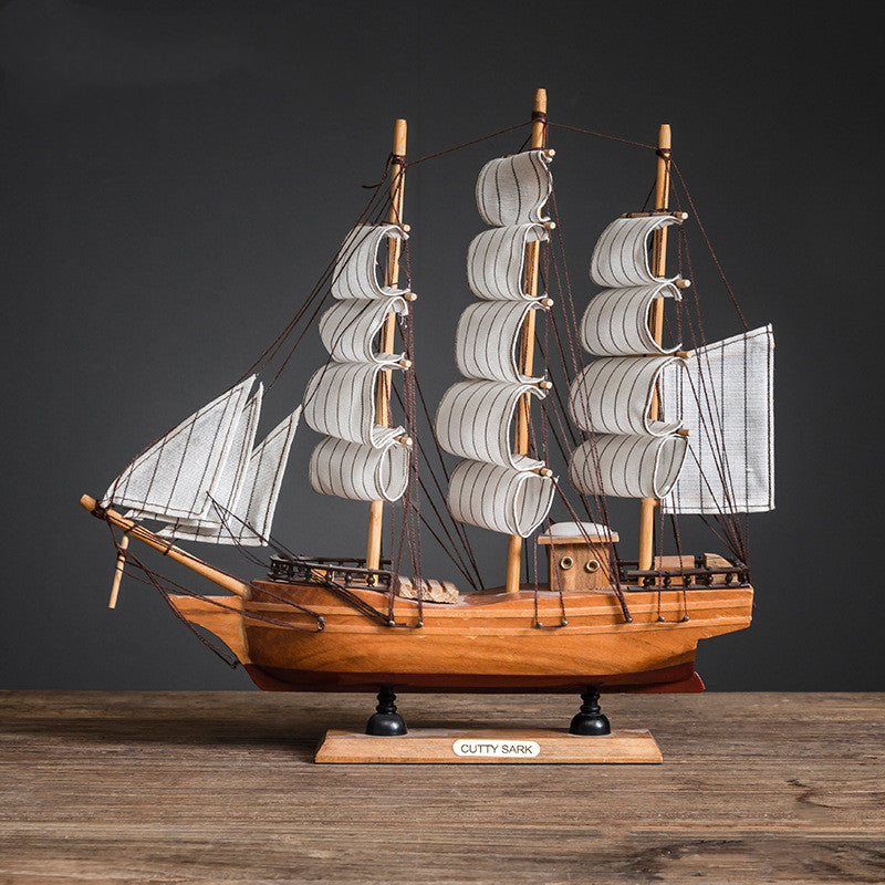 Smooth Sailing Pirate Ship – Wooden Decorative Sailboat Model