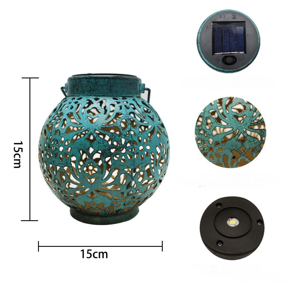 AzureGlow Hanging Lantern – Solar Hollow Projection Light
