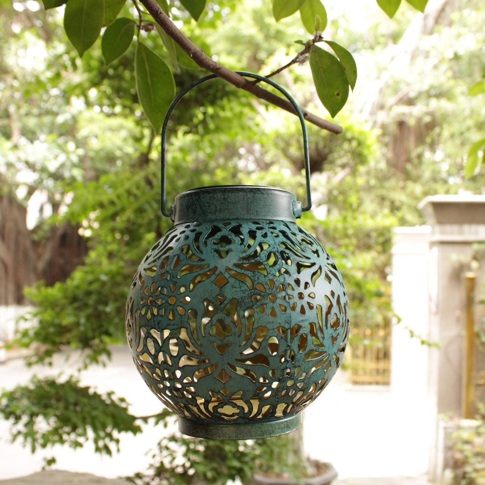 AzureGlow Hanging Lantern – Solar Hollow Projection Light