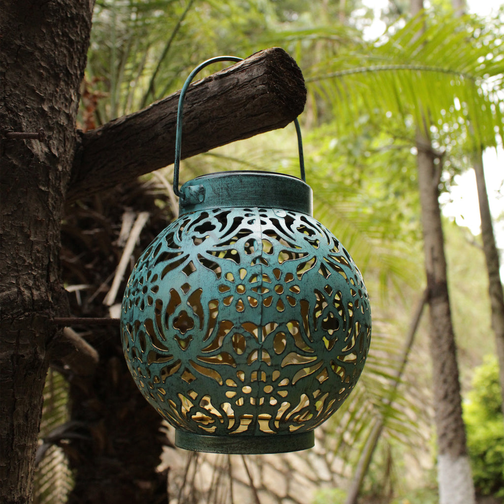 AzureGlow Hanging Lantern – Solar Hollow Projection Light