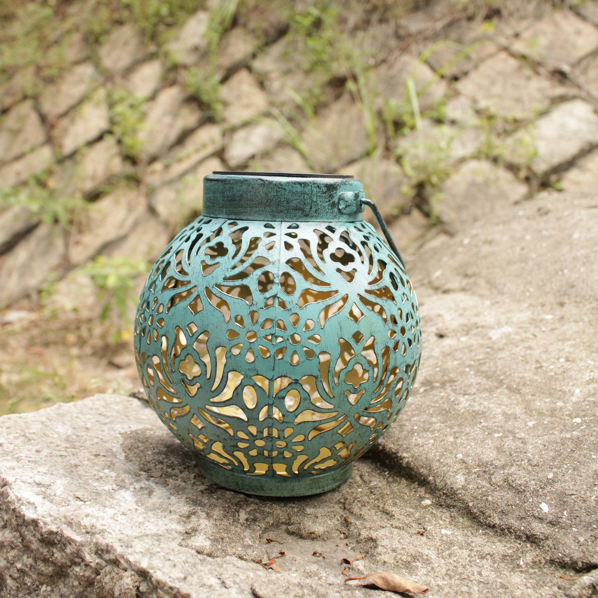 AzureGlow Hanging Lantern – Solar Hollow Projection Light