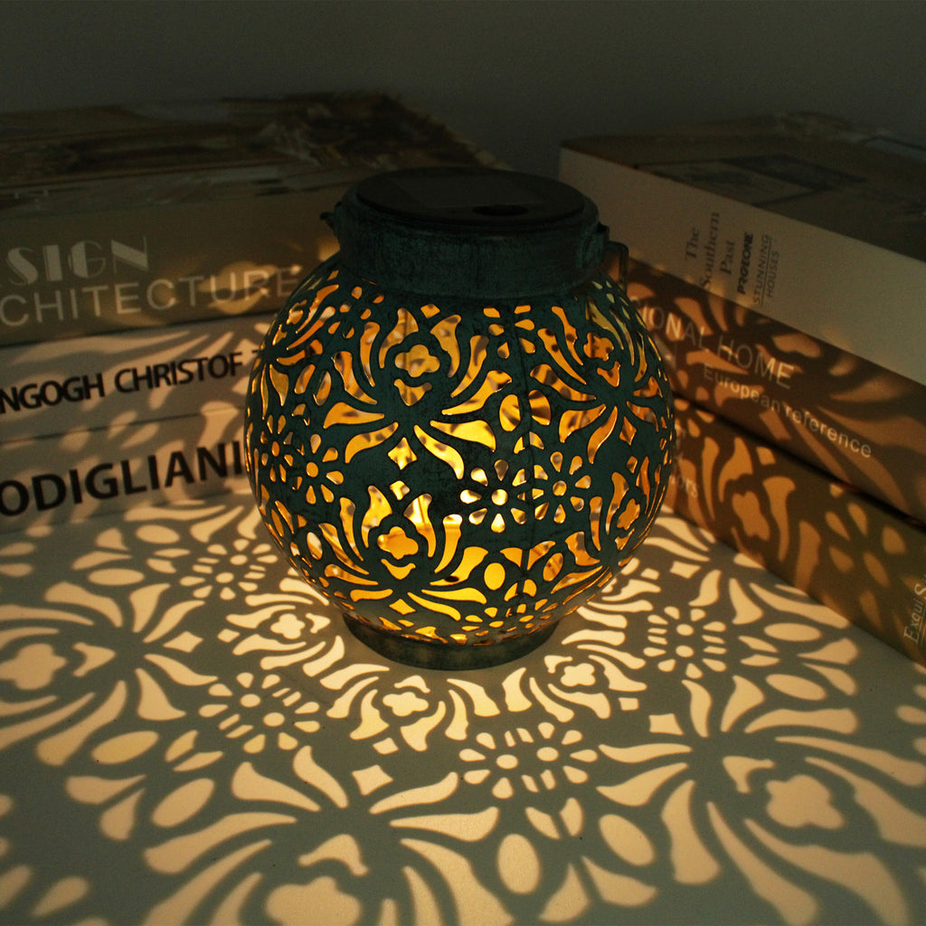 AzureGlow Hanging Lantern – Solar Hollow Projection Light