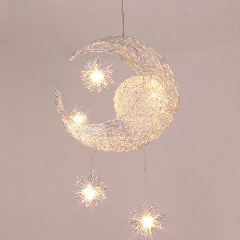 LunaStar Pendant Lamp – Moon & Star LED Chandelier