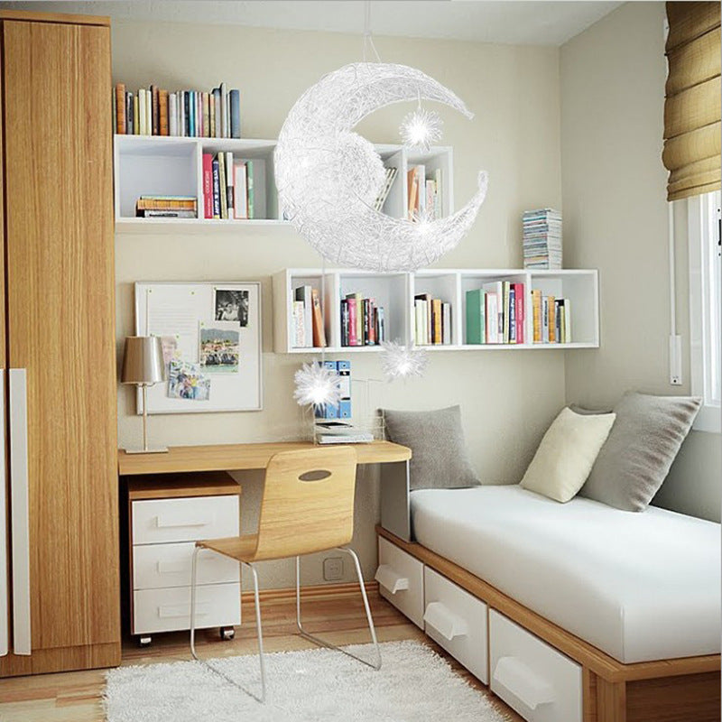LunaStar Pendant Lamp – Moon & Star LED Chandelier