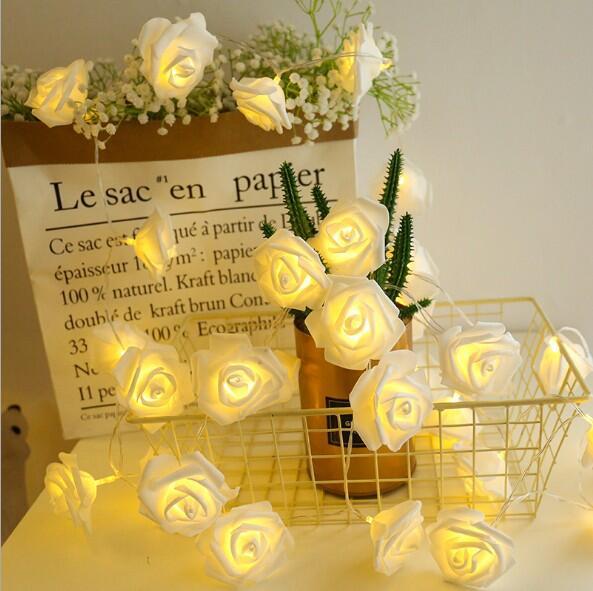 Rosé Glow String Lights – Romantic Flower LED Decor