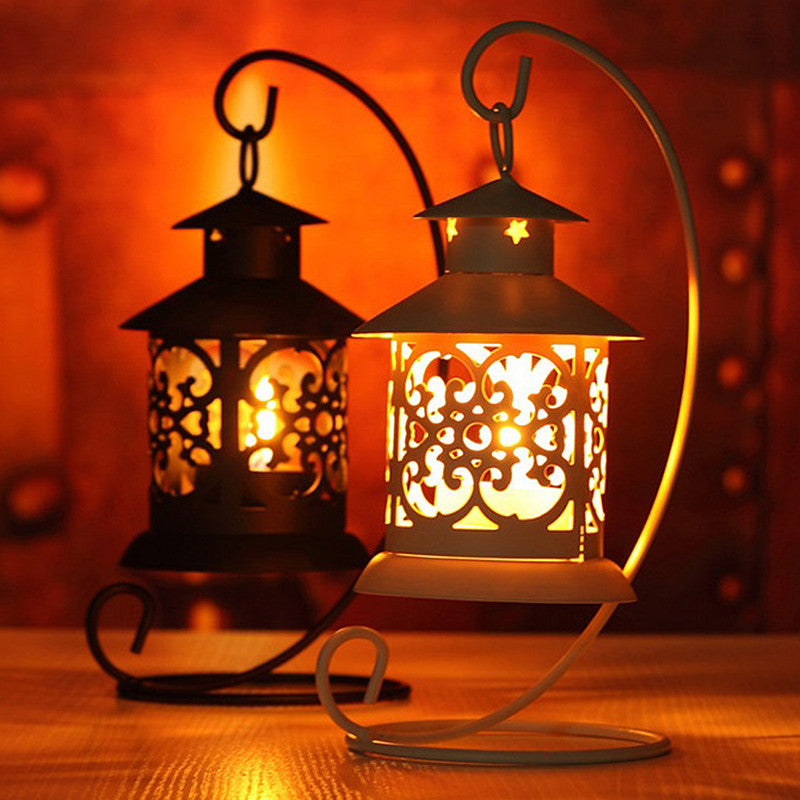 Vintage Geo Candle Holder – European Decorative Lantern