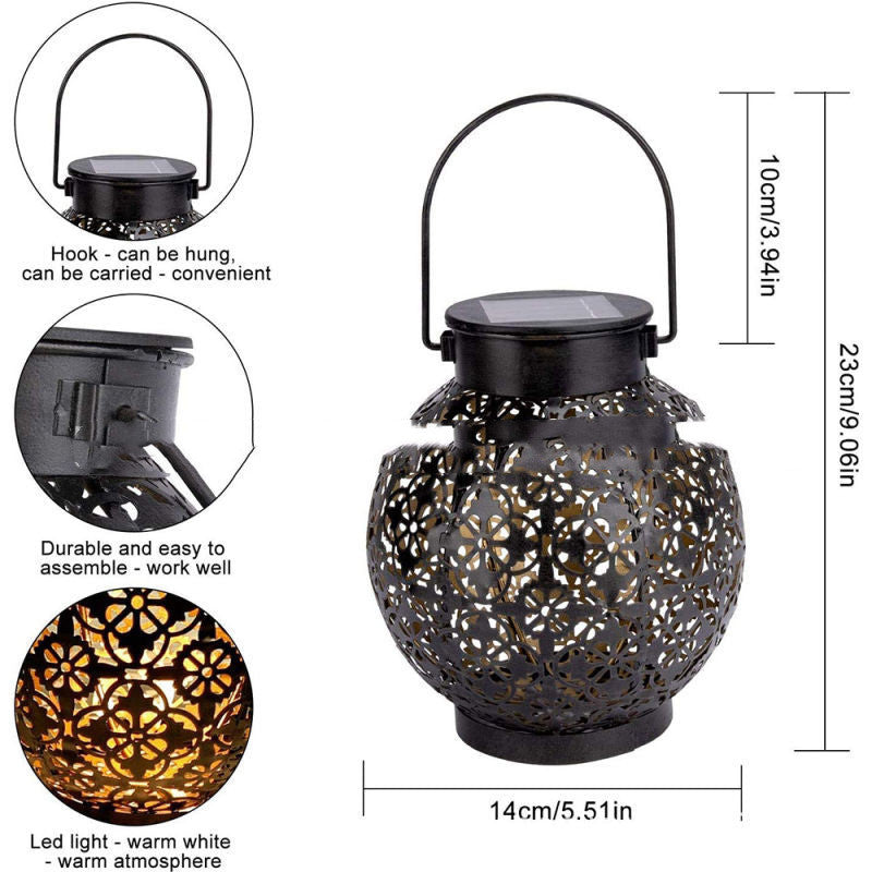 Vintage Hollow Lantern – Solar Garden Ambient Light