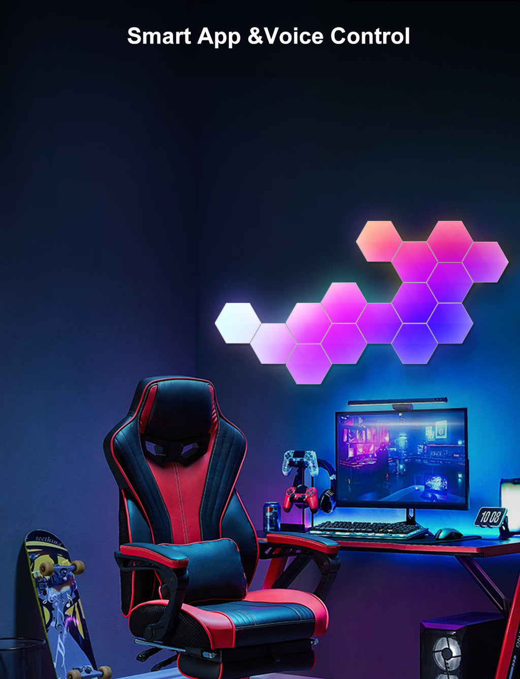 QuantumHex Smart Lamp – RGB Honeycomb Wall Light