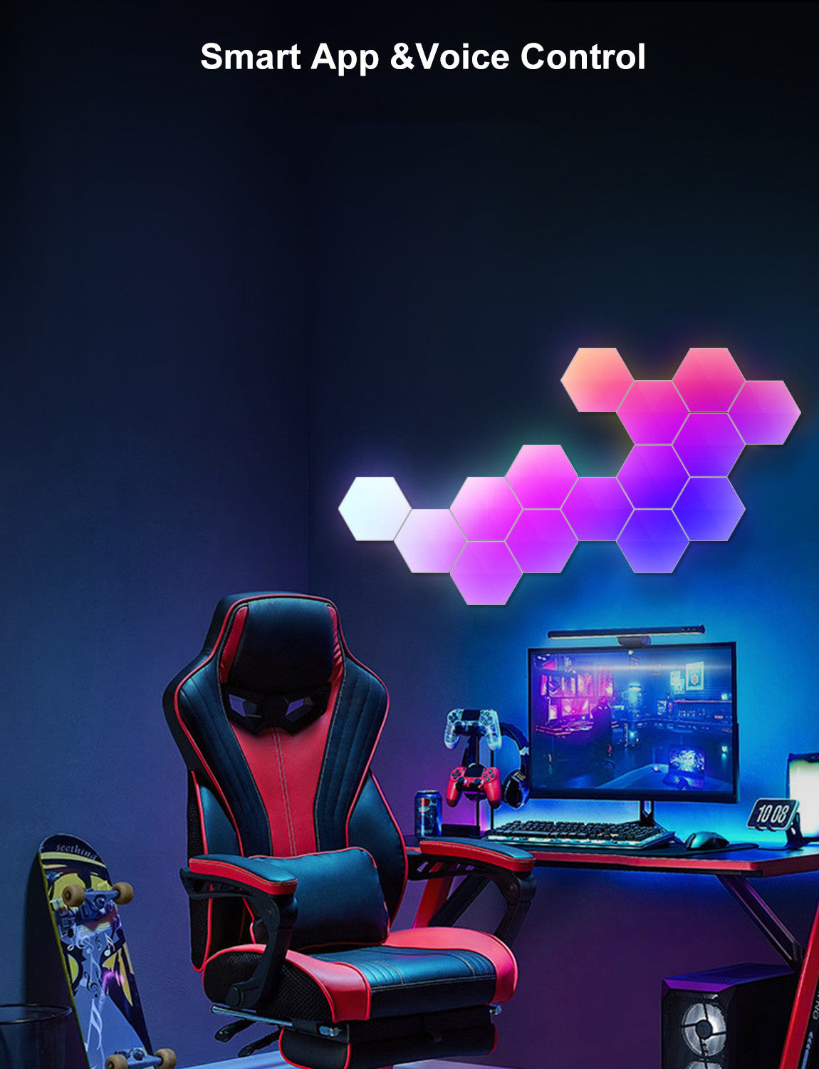QuantumHex Smart Lamp – RGB Honeycomb Wall Light