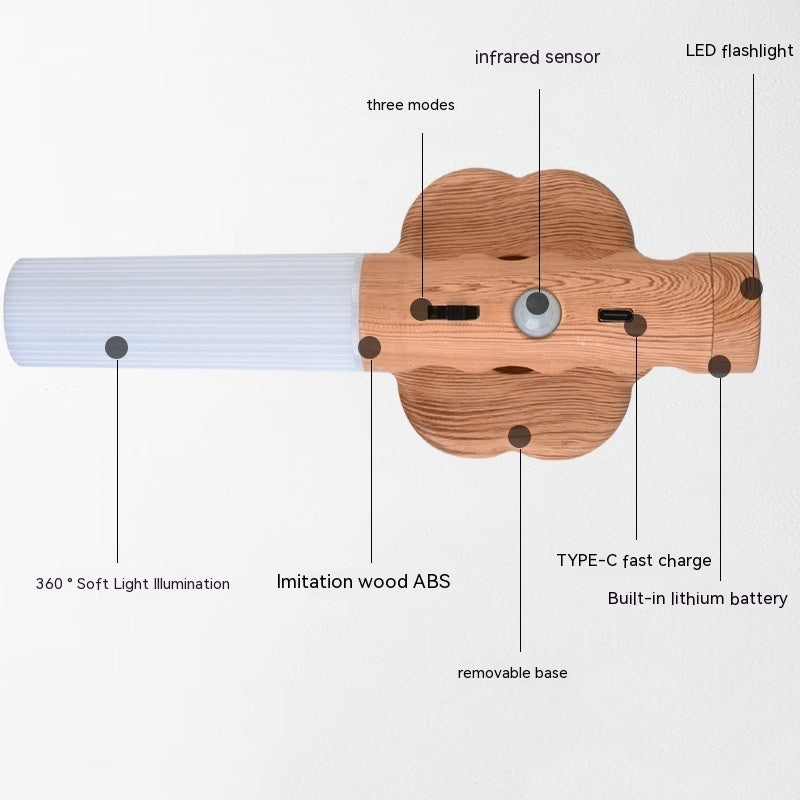 Auralis Wood Sensor Light – Smart Magnetic Ambient Lamp