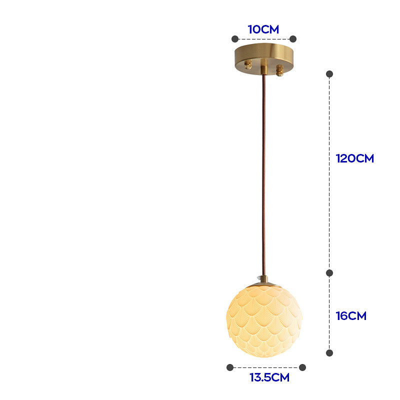 Aurelia Brass Pendant Light – Minimal Ceramic Glow