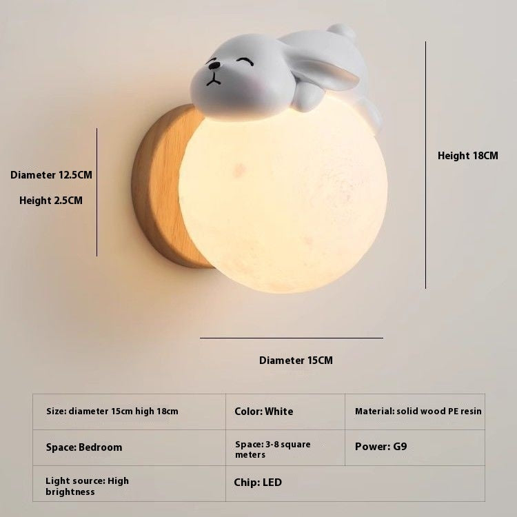 LunaNest Kids Wall Lamp – Moon & Animal Ambient Light
