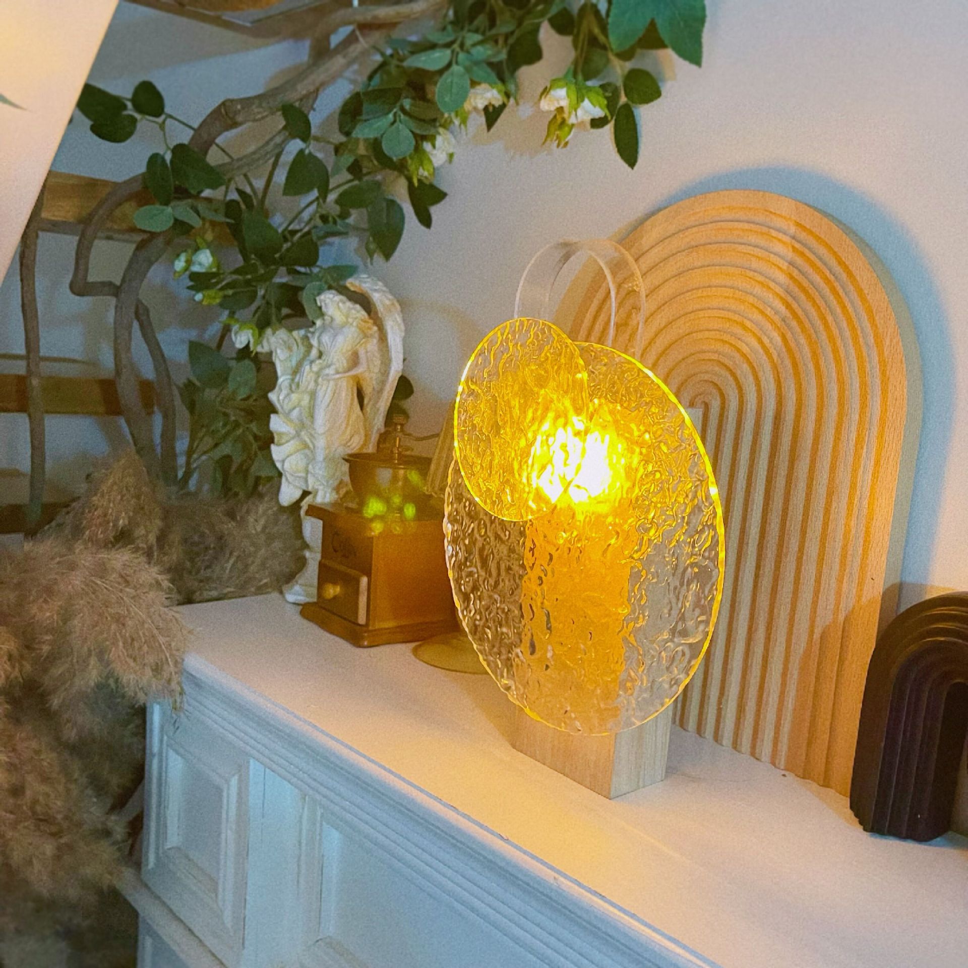 AuraRipple Sunset Lamp – Rotating Water Ripple Atmosphere Light