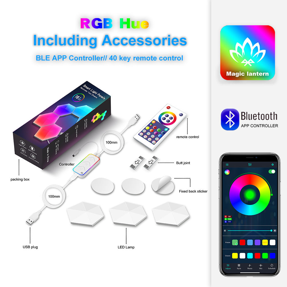 QuantumHex Smart Lamp – RGB Honeycomb Wall Light