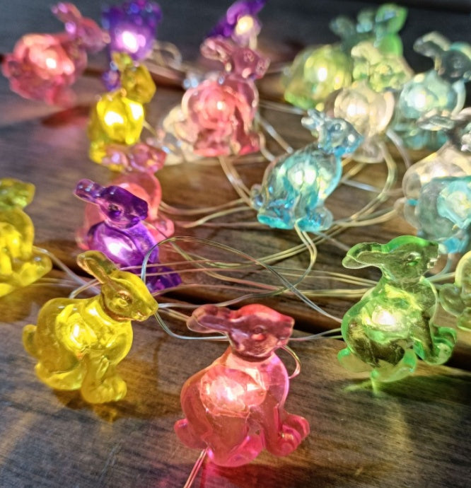 LunaBloom Easter String Lights - Bunny & carrot LED Decor.