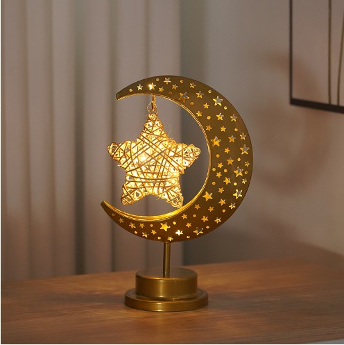 LunaGlow Moon Lamp – Creative Iron LED Decor Light