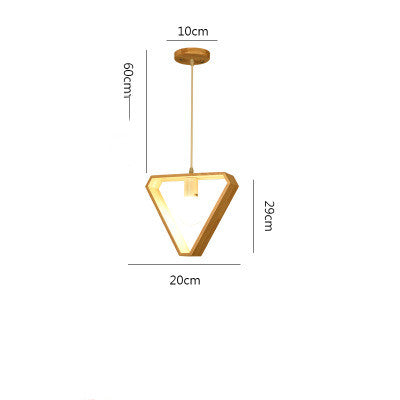 Nordic Triangle Pendant Lamp – Wooden Geometric Chandelier
