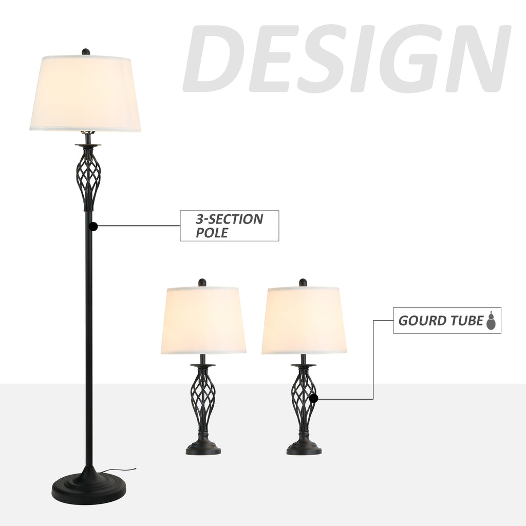 Noiré 3-Piece Lamp Set – Modern Ambient Living Collection