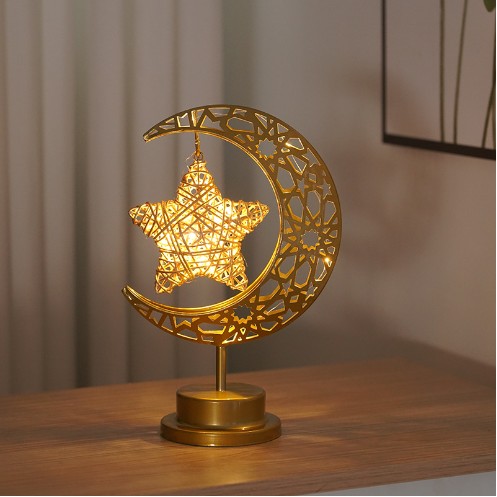 LunaGlow Moon Lamp – Creative Iron LED Decor Light