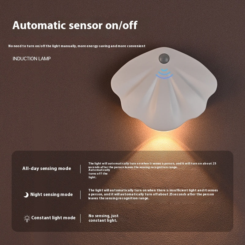 ShellSense Night Light – Smart LED Sensor Lamp
