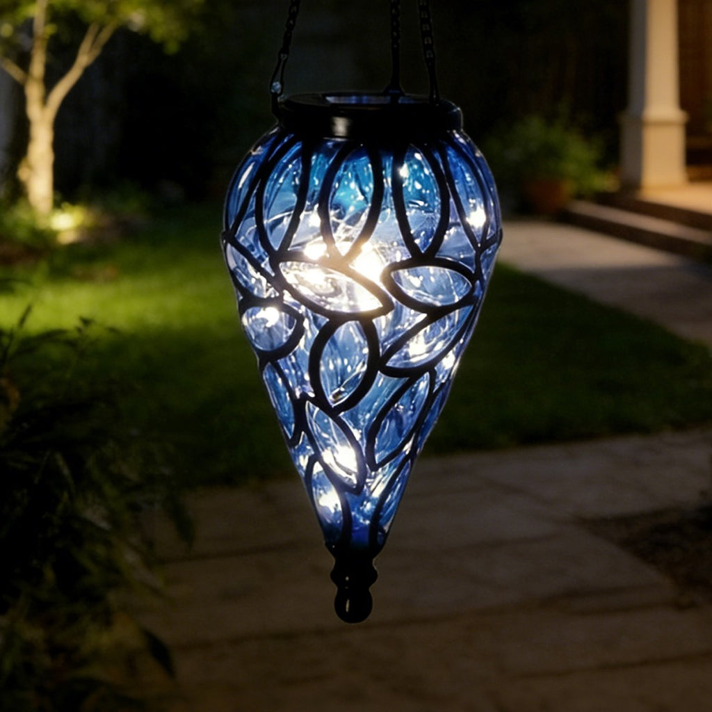 AquaDrop Solar Lantern – Teardrop Hanging Garden Light