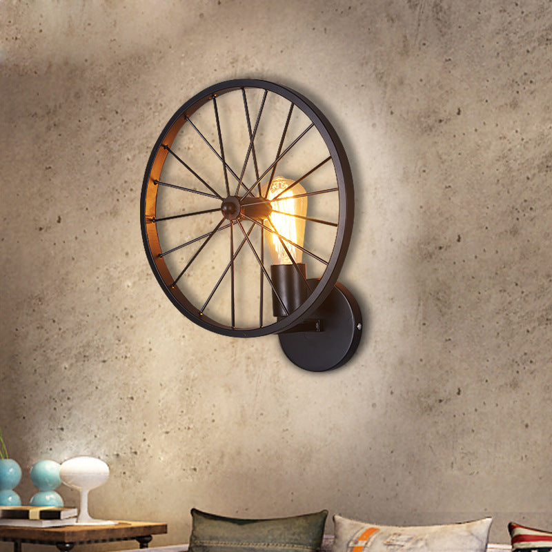Ferron Industrial Wheel Wall Lamp – Vintage Iron Statement Light