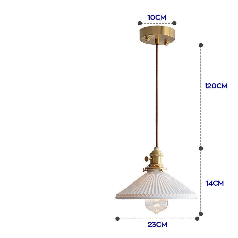 Aurelia Brass Pendant Light – Minimal Ceramic Glow
