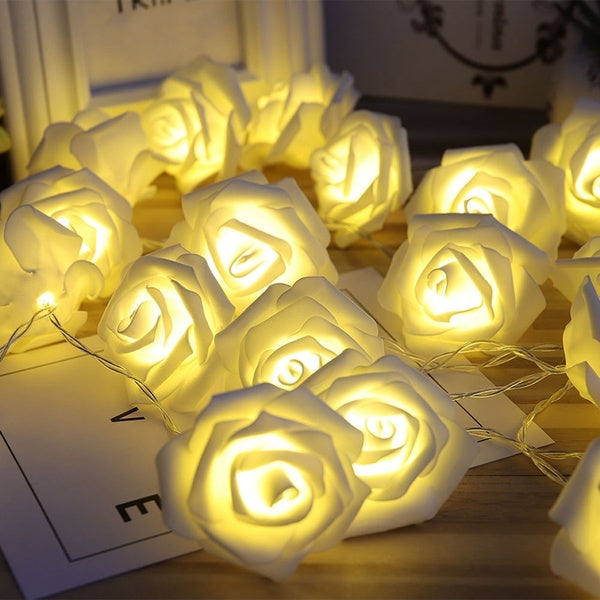 Rosé Glow String Lights – Romantic Flower LED Decor