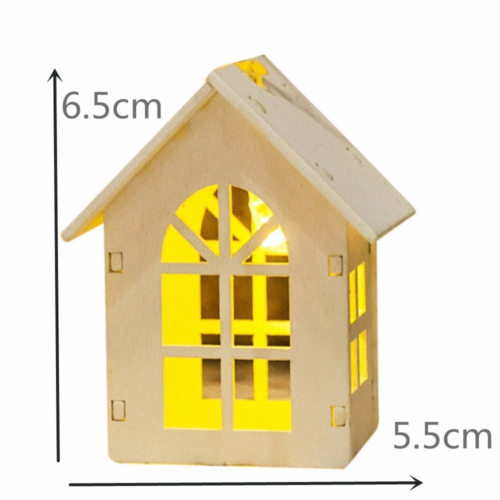 Nordic Mini House LED String Lights – Soft Wooden Glow