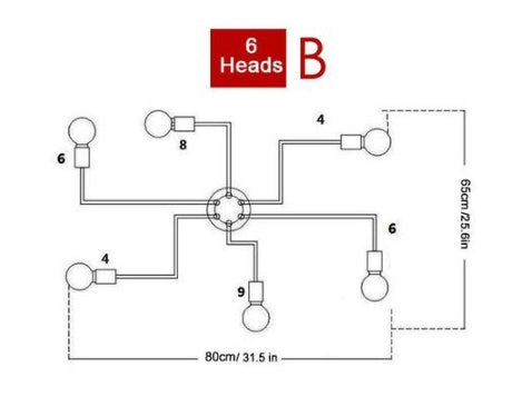 Noirax Industrial Ceiling Lamp – Multi-Arm Statement Light