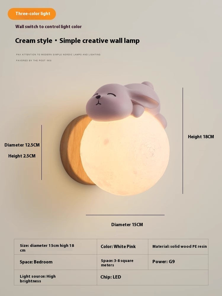 LunaNest Kids Wall Lamp – Moon & Animal Ambient Light