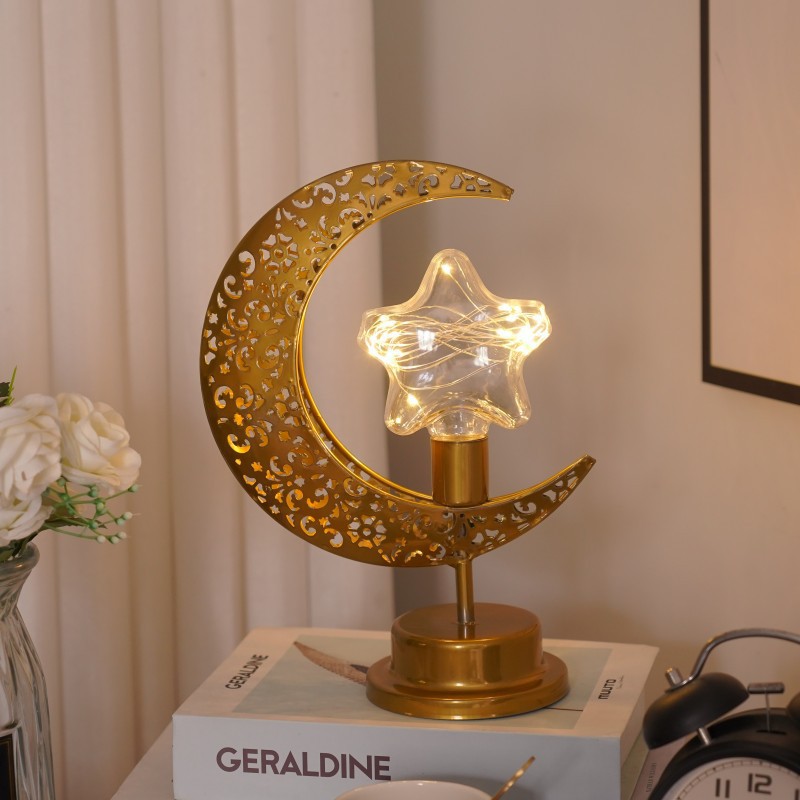 LunaGlow Moon Lamp – Creative Iron LED Decor Light