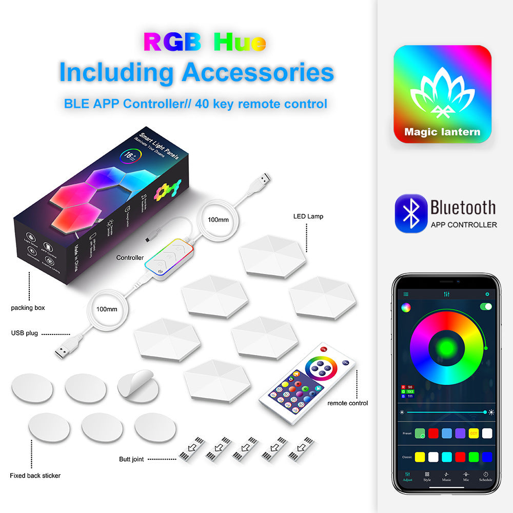 QuantumHex Smart Lamp – RGB Honeycomb Wall Light