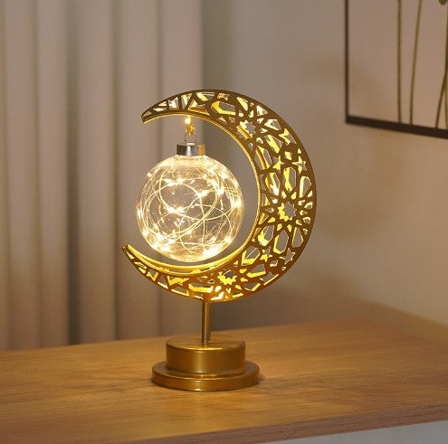 LunaGlow Moon Lamp – Creative Iron LED Decor Light