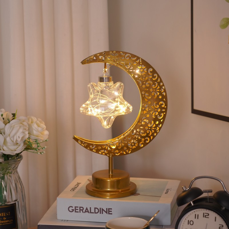 LunaGlow Moon Lamp – Creative Iron LED Decor Light