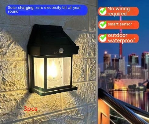 Solis Vintage Glow – Solar Tungsten Garden Wall Lamp