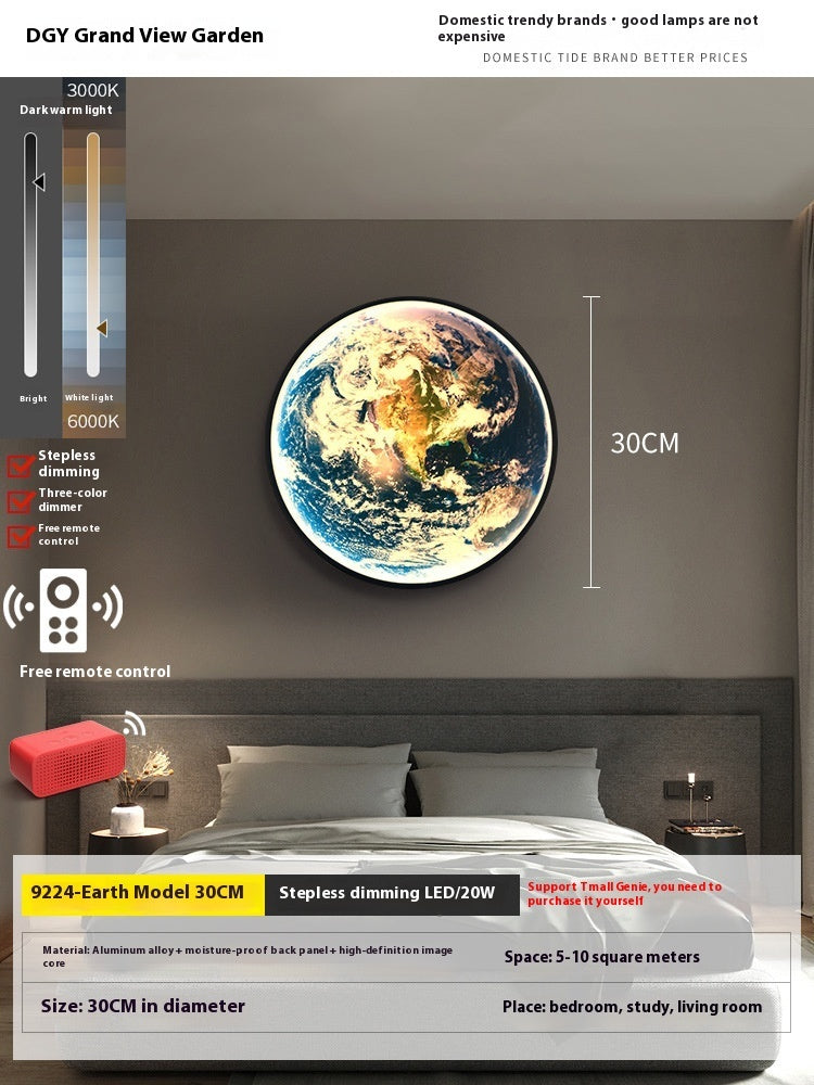 Orbis Celestial Wall Lamp – Earth & Moon Ambient Light