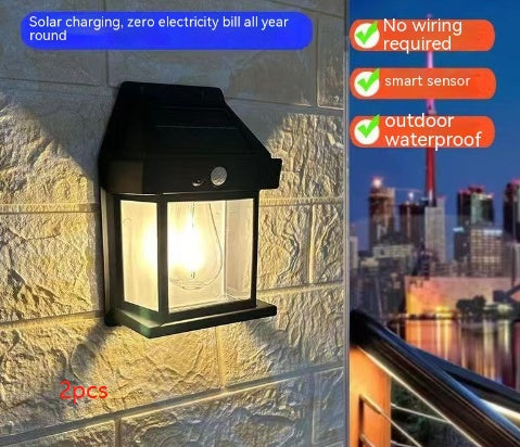 Solis Vintage Glow – Solar Tungsten Garden Wall Lamp