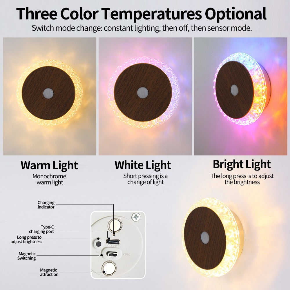 SenseGlow Motion Light – Rechargeable Bedside Wall Lamp