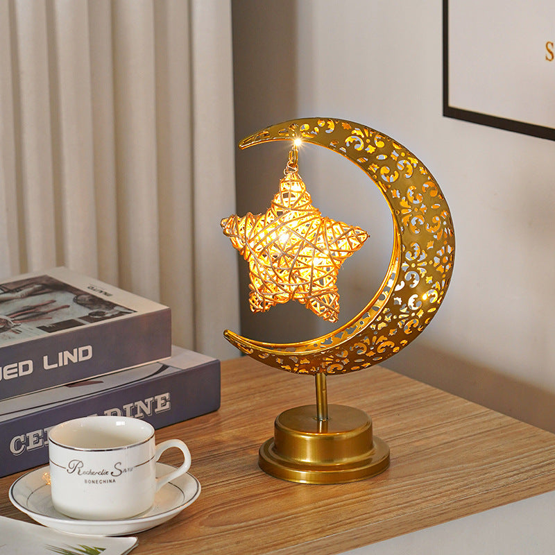 LunaGlow Moon Lamp – Creative Iron LED Decor Light