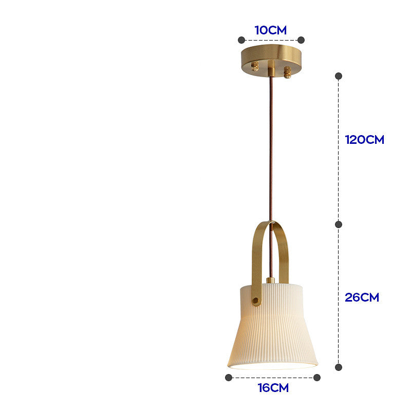 Aurelia Brass Pendant Light – Minimal Ceramic Glow