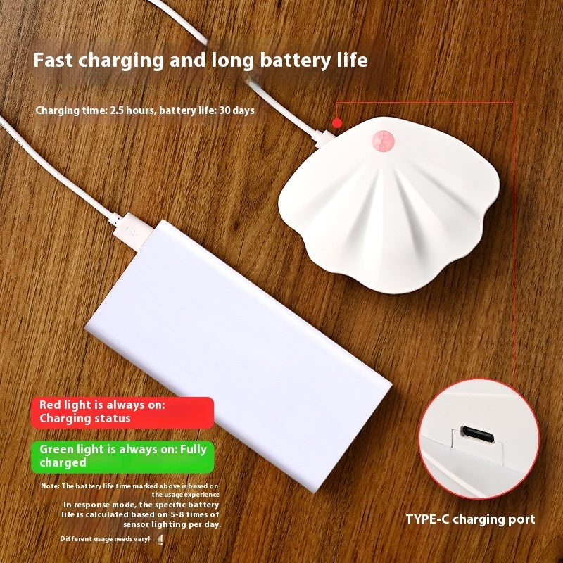ShellSense Night Light – Smart LED Sensor Lamp