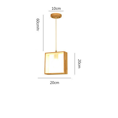 Nordic Triangle Pendant Lamp – Wooden Geometric Chandelier