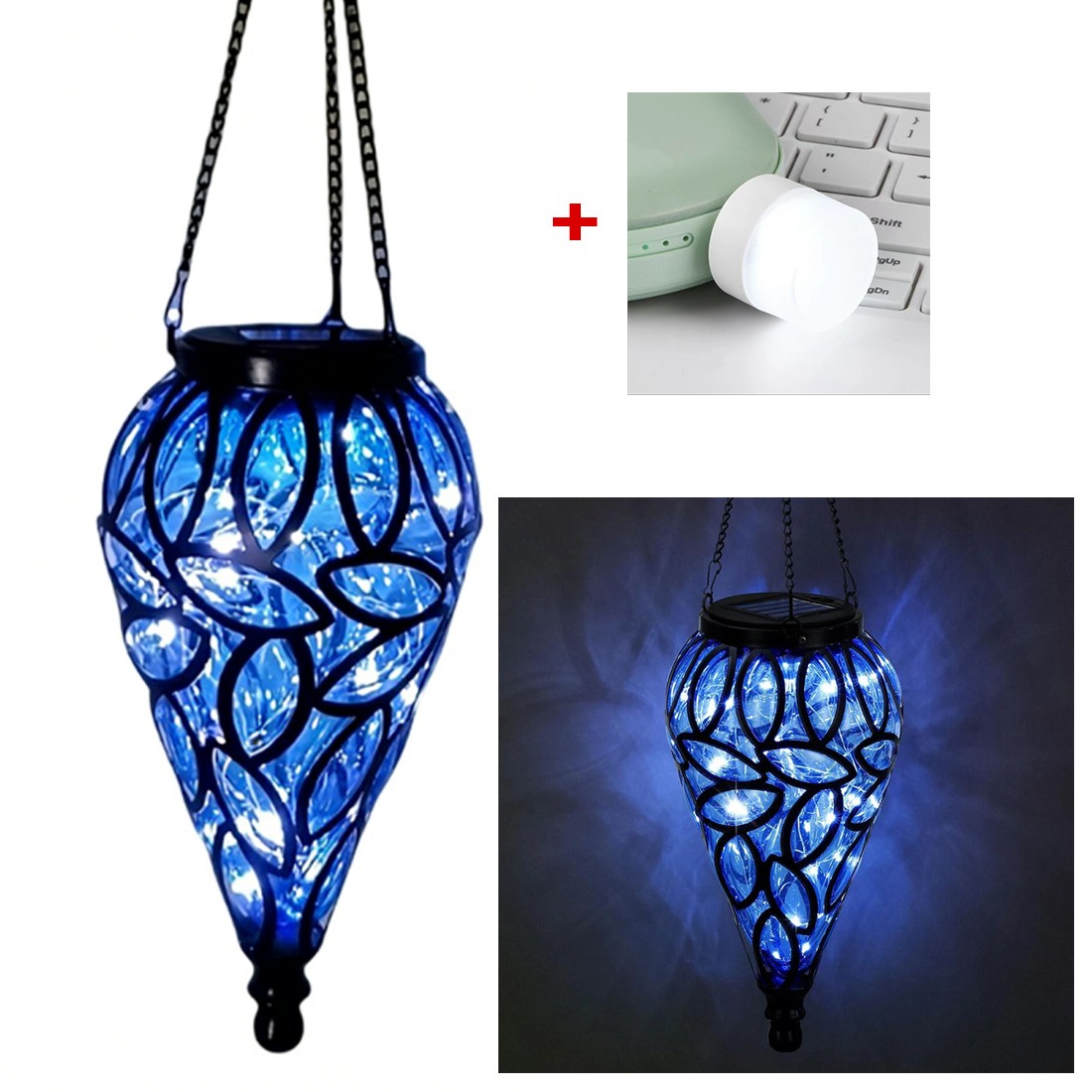 AquaDrop Solar Lantern – Teardrop Hanging Garden Light