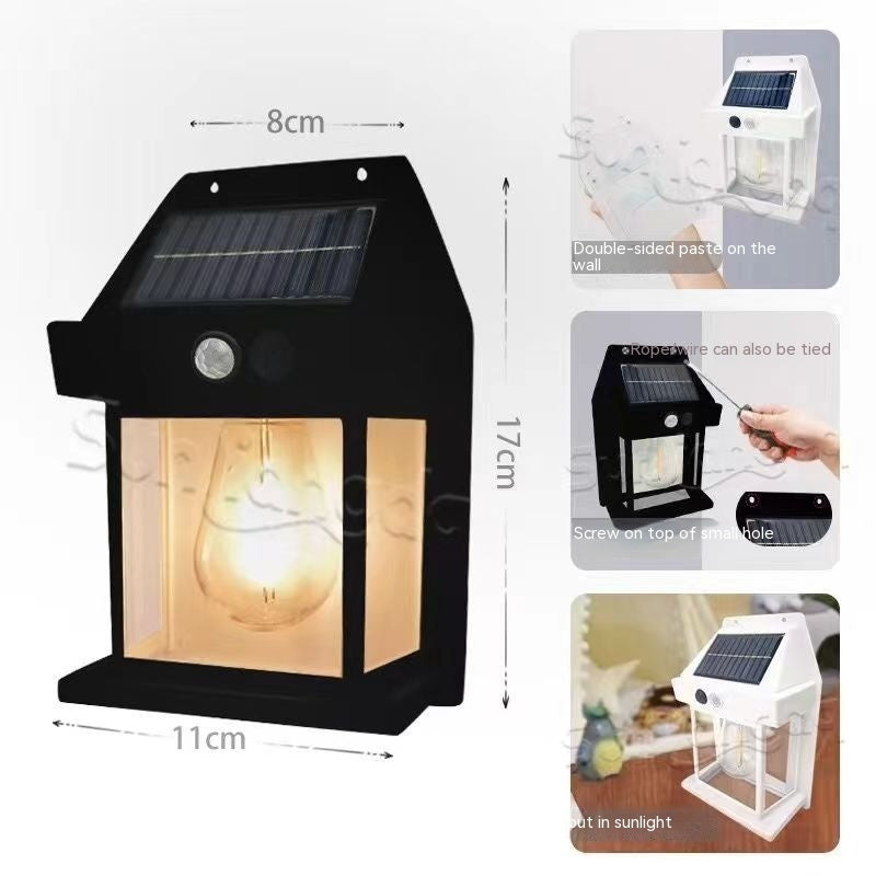 Solis Vintage Glow – Solar Tungsten Garden Wall Lamp