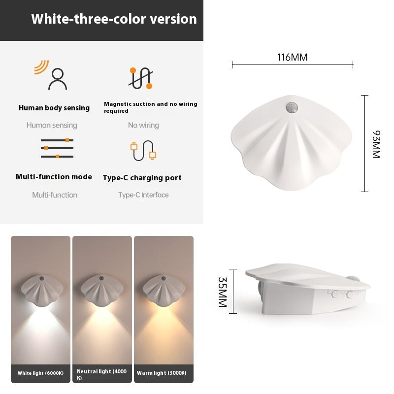 ShellSense Night Light – Smart LED Sensor Lamp